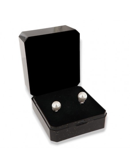 Orecchini Argento Rodiato Perla Bianca 7MM [f4910165]