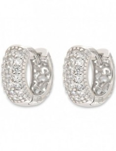 Orecchini Argento Rodiato Cerchi Zirconi Bianchi [ae620beb]