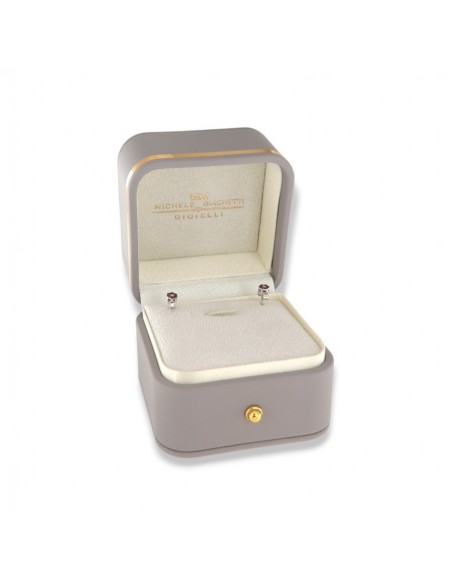 Orecchini Oro Bianco 6+1 Rubini 0,12 Diamanti 0,02 [8ad2cd37]