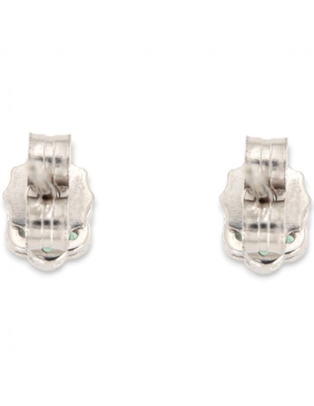 Orecchini Oro Bianco 6+1 Smeraldi 0,15 Diamanti 0,02 [60bcd8e9]
