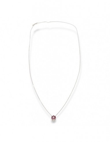 Ciondolo Oro Bianco 6+1 Rubini 0,06 Diamanti 0,01 [cd1028b6]