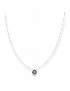 Ciondolo Oro Bianco Punto Luce 6+1 Smeraldi 0,06 Diamanti 0,01 [daa49392]