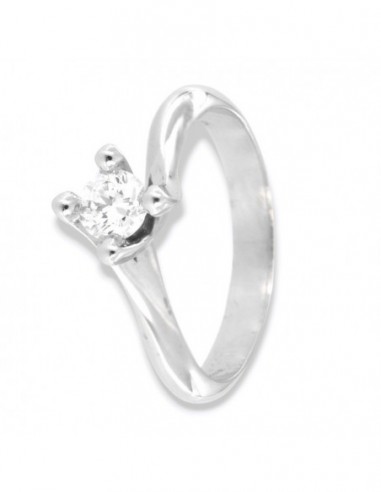 Anello Oro Bianco Solitario Valentino 0,40 Carati [a9541749]