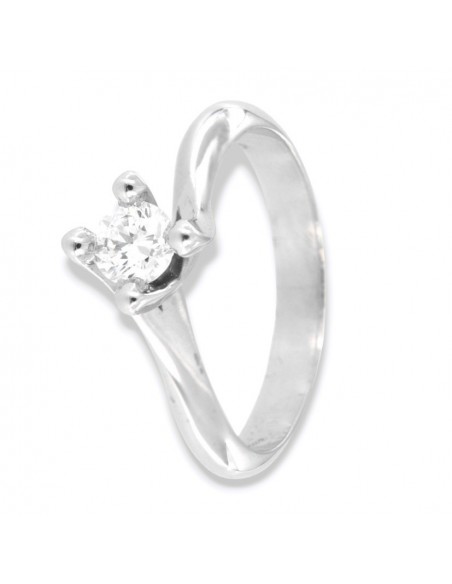 Anello Oro Bianco Solitario Valentino 0,40 Carati [a9541749]