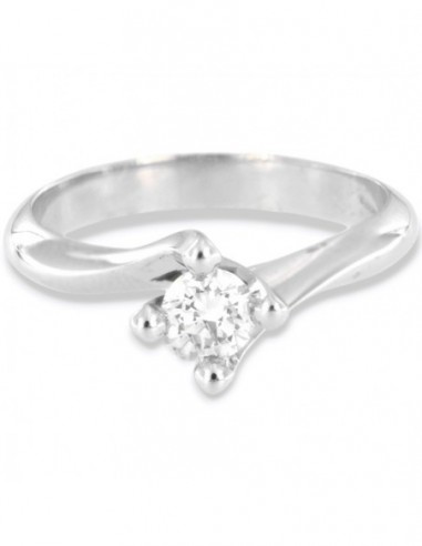Anello Oro Bianco Solitario Valentino 0,40 Carati [601484c2]