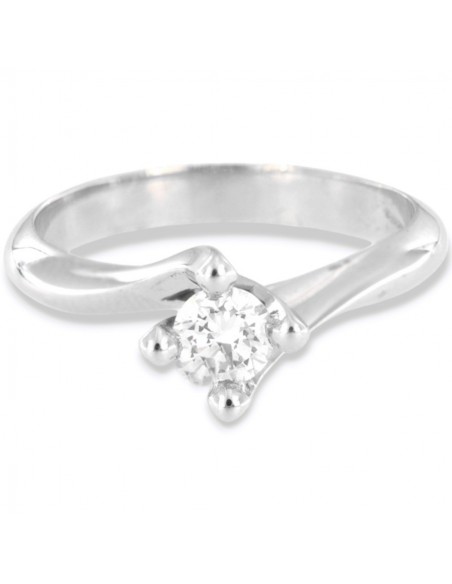 Anello Oro Bianco Solitario Valentino 0,40 Carati [601484c2]