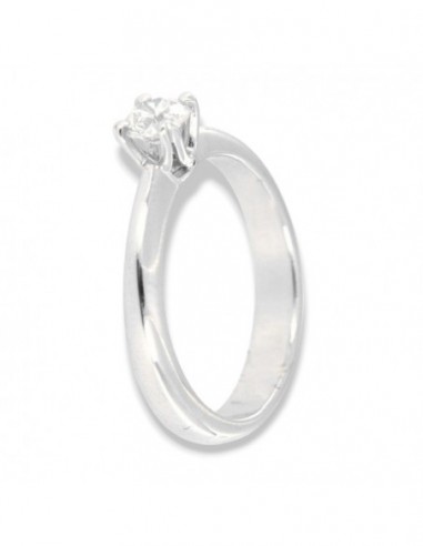 Anello Solitario Dritto Castone a V Scavato 0,40 Carati [ef3c297f]