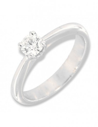 Anello Solitario Dritto Castone a V Scavato 0,40 Carati [02a09f80]