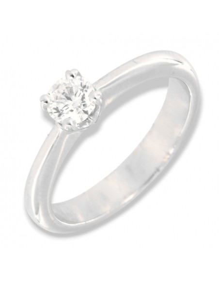 Anello Solitario Dritto Castone a V Scavato 0,40 Carati [02a09f80]