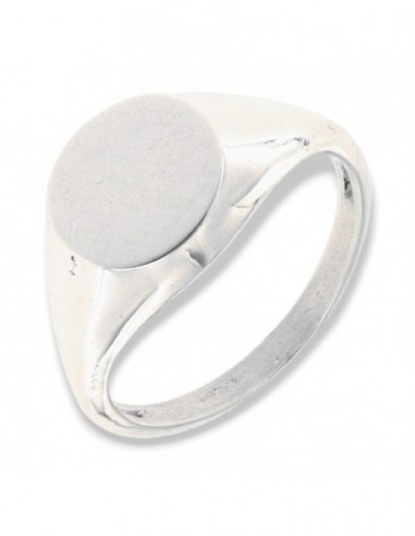 Anello Argento Rodiato Chevalier Scudo Tondo [eb74dd98]