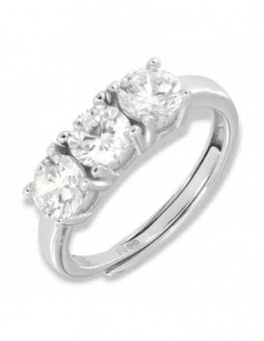 Anello Argento Rodiato Trilogy Zirconi Bianchi 5MM [f99f0e9c]