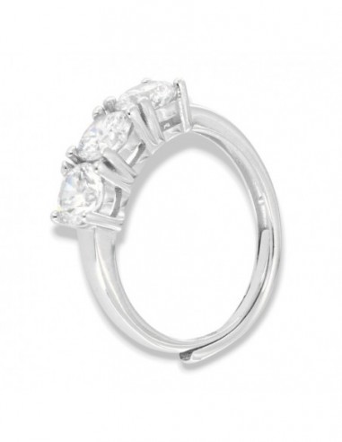 Anello Argento Rodiato Trilogy Zirconi Bianchi 5MM [fccf4982]