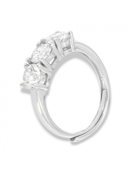 Anello Argento Rodiato Trilogy Zirconi Bianchi 5MM [fccf4982]
