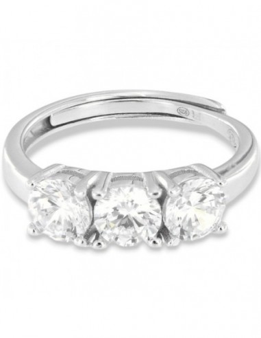 Anello Argento Rodiato Trilogy Zirconi Bianchi 5MM [92f4cb8b]
