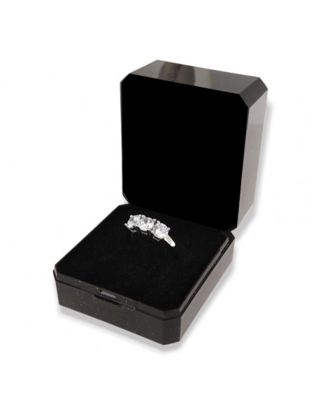 Anello Argento Rodiato Trilogy Zirconi Bianchi 5MM [25e90a8f]