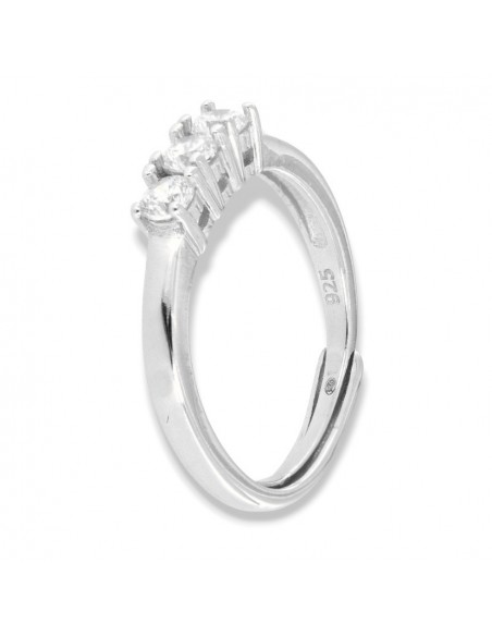 Anello Argento Rodiato Trilogy Zirconi Bianchi 3MM [77b80b55]