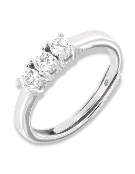 Anello Argento Rodiato Trilogy Zirconi Bianchi 3MM [f7c6bf9f]