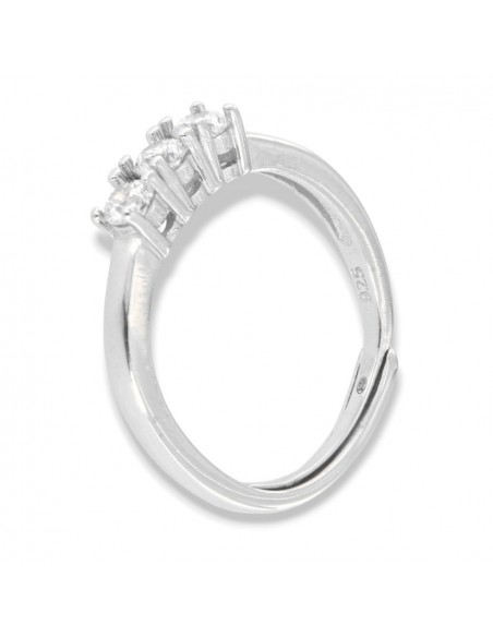 Anello Argento Rodiato Trilogy Zirconi Bianchi 3MM [f296f881]