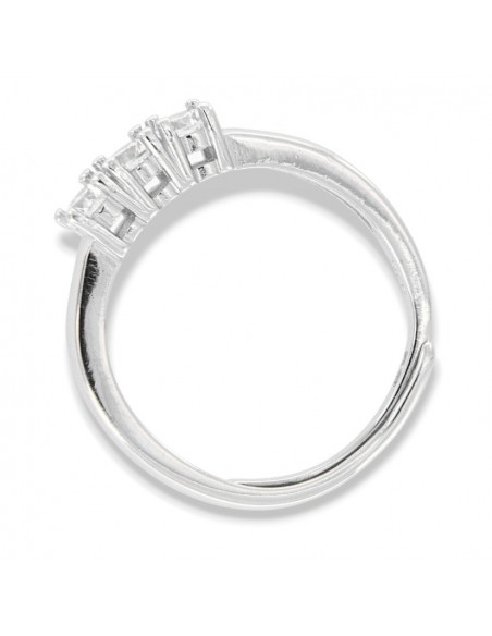 Anello Argento Rodiato Trilogy Zirconi Bianchi 3MM [458b3985]
