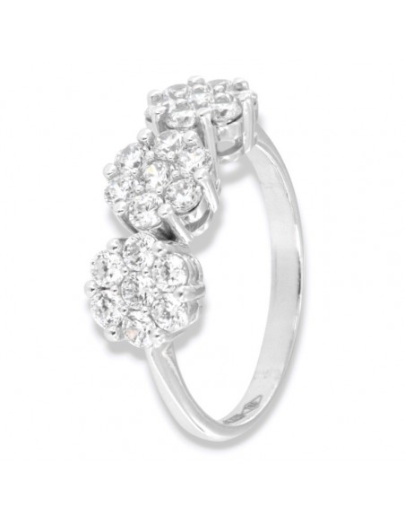 Anello Oro Bianco Trilogy Zirconi Bianchi [5ddd71d3]