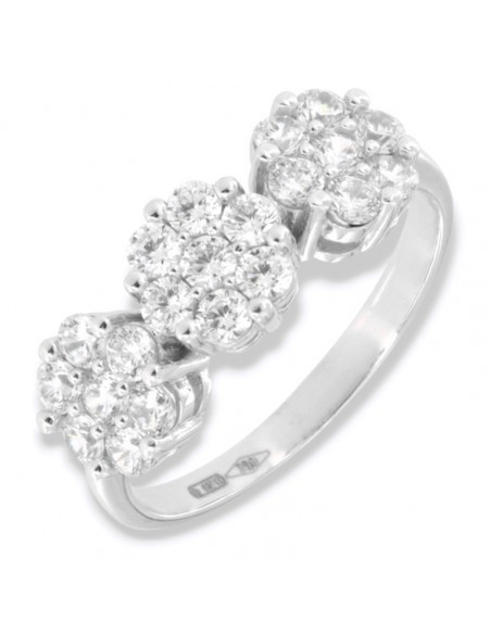 Anello Oro Bianco Trilogy Zirconi Bianchi [f86af152]