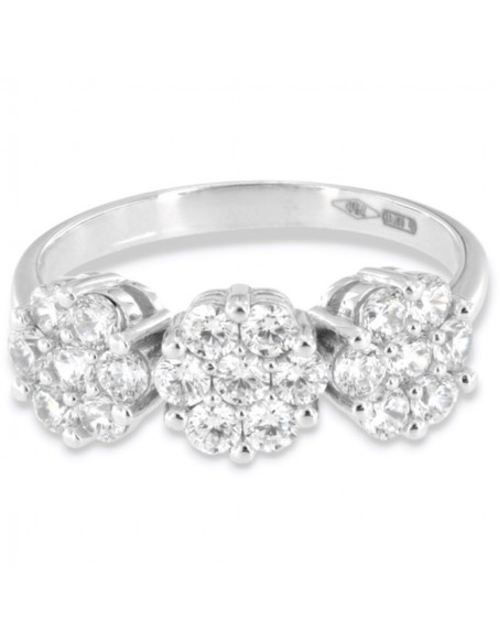 Anello Oro Bianco Trilogy Zirconi Bianchi [93013445]
