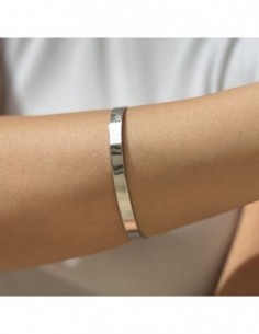 Bracciale Argento Rodiato Schiava Rigida Lucida [e4e2c396] 2