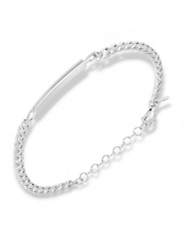Bracciale Argento Rodiato Grumetta Piastra Centrale [32835478]