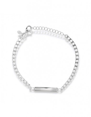 Bracciale Argento Rodiato Grumetta Piastra Centrale [4915b3c7]