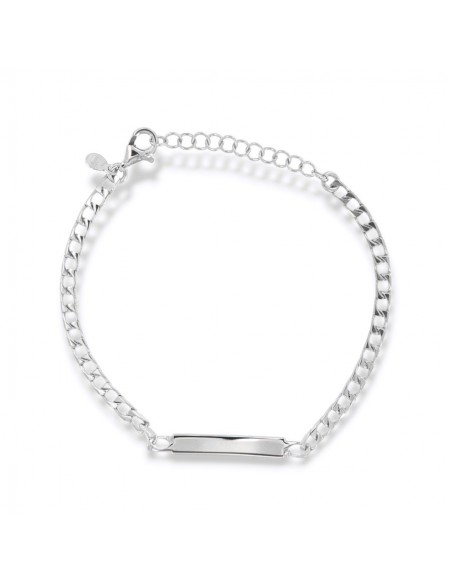 Bracciale Argento Rodiato Grumetta Piastra Centrale [4915b3c7]