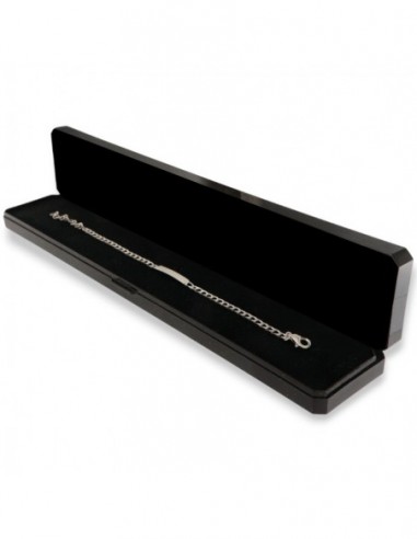 Bracciale Argento Rodiato Grumetta Piastra Centrale [fe0872c3]