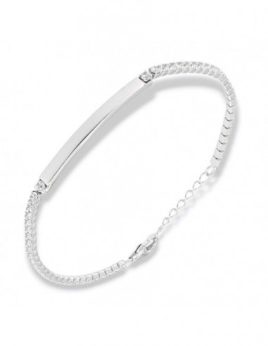 Bracciale Argento Rodiato Tennis Piastra Centrale [1bd06864]