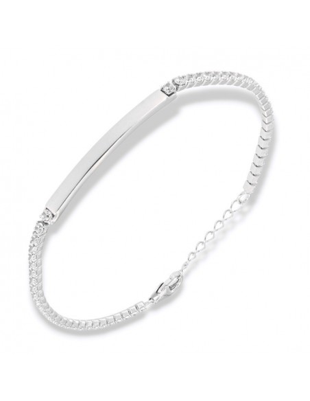 Bracciale Argento Rodiato Tennis Piastra Centrale [1bd06864]