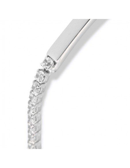 Bracciale Argento Rodiato Tennis Piastra Centrale [504adeb4]
