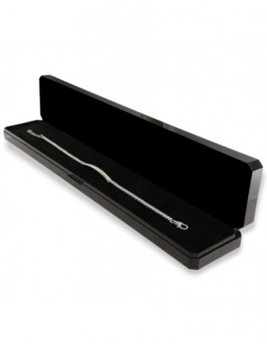 Bracciale Argento Rodiato Tennis Piastra Centrale [e20758ae]