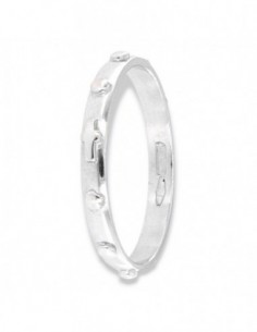 Anello Oro Bianco Rosario Mezze Sfere Crocetta 2,7 [99049eb2]