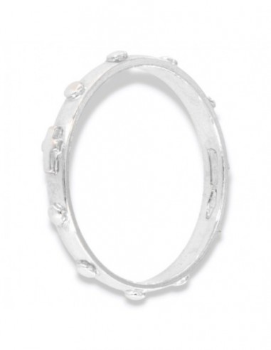 Anello Oro Bianco Rosario Mezze Sfere Crocetta 2,7 [8f3a68db]