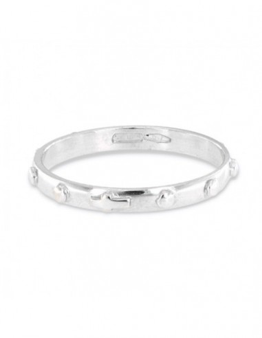Anello Oro Bianco Rosario Mezze Sfere Crocetta 2,7 [bb66aa8f]