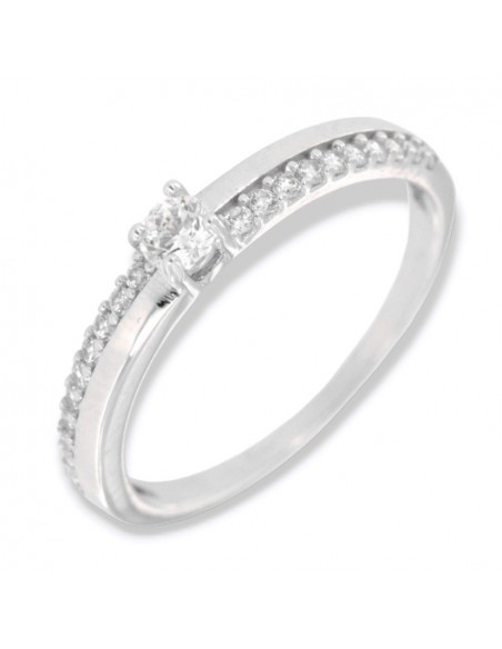 Anello Oro Bianco Solitario Zircone Bianco 3,5MM [1ea041b6]
