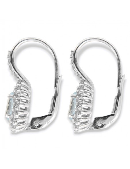 Orecchini Oro Bianco Monachina Celeste Zirconi Bia [ebd6e92d]