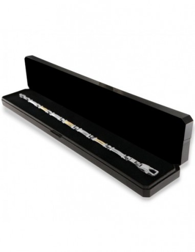 Bracciale Argento Rodiato Piastre Oro Giallo [bb05f545]