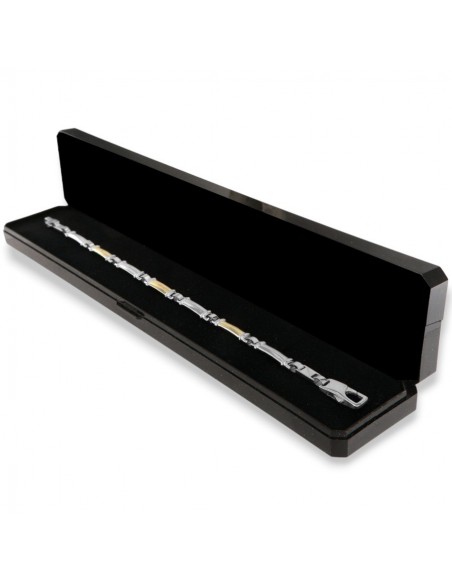 Bracciale Argento Rodiato Piastre Oro Giallo [bb05f545]
