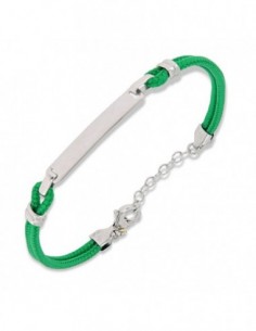 Bracciale Argento Rodiato Piastra Centrale Verde [fc1e836f]