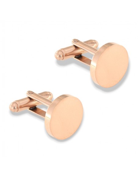 Gemelli Acciaio Rosa Tondi [3f50a7d5]