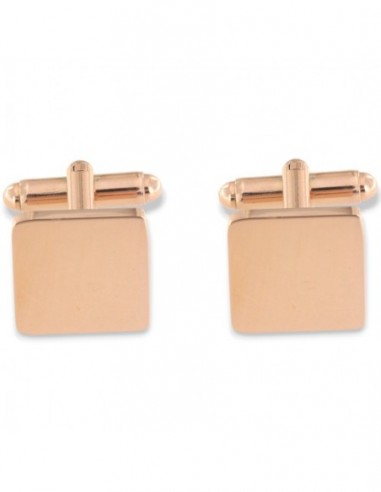 Gemelli Acciaio Rosa Quadrati [c16f1ab2]