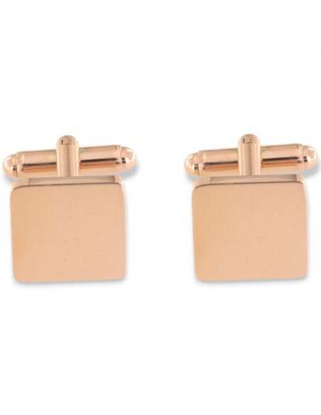 Gemelli Acciaio Rosa Quadrati [c16f1ab2]