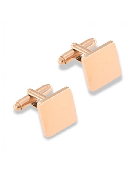 Gemelli Acciaio Rosa Quadrati [b8fc7fd4]