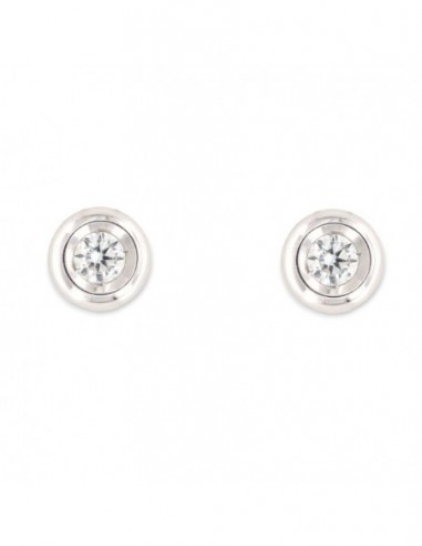 Orecchini Oro Bianco Punto Luce Tondo Diamanti 0,20 Carati [54a3658f]