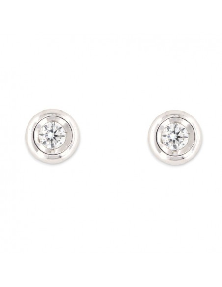 Orecchini Oro Bianco Punto Luce Tondo Diamanti 0,20 Carati [54a3658f]