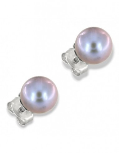 Orecchini Oro Bianco Perle Nere Fiume 7MM [f16f4afa]